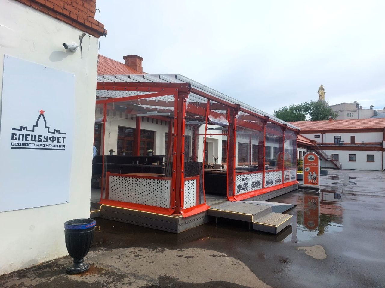 ПВХ шторы для летней террасы кафе в Демидове